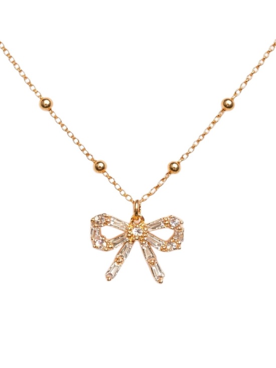 Betsey Johnson Jewelry - Betsey Johnson Crystal Baguette Bow Necklace
